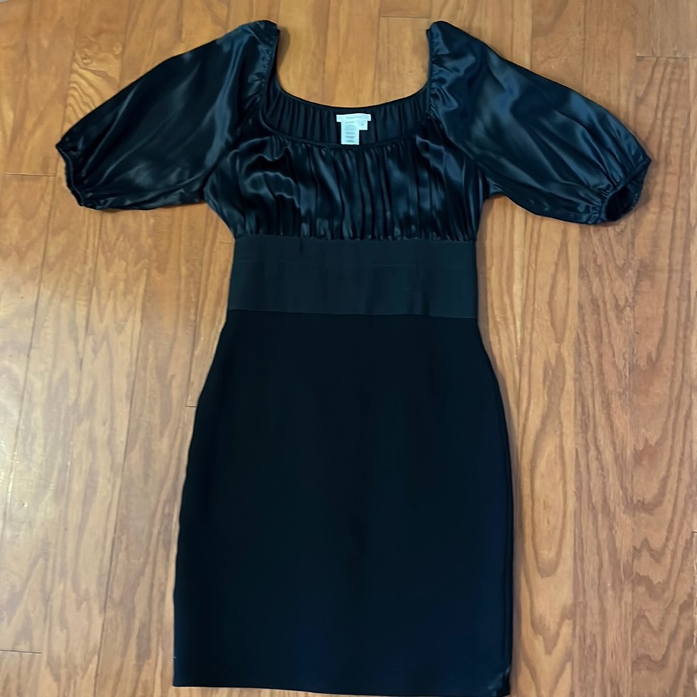 Little Black Dress with puff sleeves by Sophie Max, size M